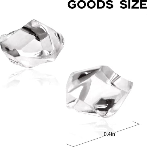600PCS Fake Crushed Ice Rocks - Acrylic Diamond Crystals, Clear Plastic Ice Cubes for Home Decoration