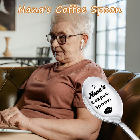 Nana Mother's Day Gifts, Engraved Coffee Spoon for Women, Birthday Gifts for Nannie