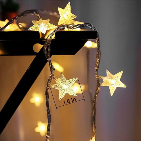 33 100 Star String Lights Plug in - ft LED Star Fairy String Lights with Remote and Timer, Waterproof for Bedroom Porch