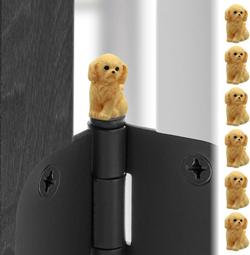 Door Hinge Heads Decorative Topper - Magnetic Hinge Head Dog Set of 6 for Home Decor