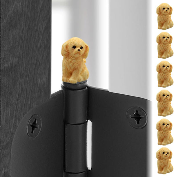 Door Hinge Heads Decorative Topper - Magnetic Hinge Head Dog Set of 6 for Home Decor