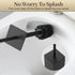 2 3M Toilet Brush and Holder Wall Mounted, Black Aluminum with Replaceable Heads, Bathroom Toilet Brush, Drill