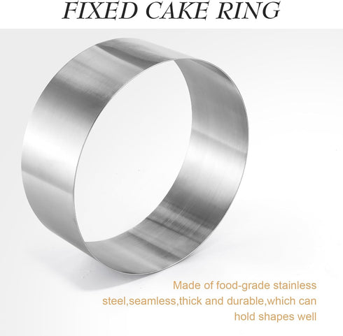 CALIFORNIA CADE ELECTRONIC Cake Ring | 8 Inch Stainless Steel Cake Rings for Baking
