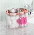 mDesign Plastic Canister Jar Organizer Set with Storage Lid - Clear/Rose Gold Lumiere Collection for Bathroom/Restroom
