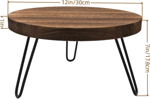 12'' 5-15 Inch Wood Plant Stand Indoor Outdoor, Wooden Planter Stands Fit Pot, Plant Stool Flower Pot Stand Gardening