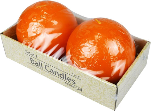 Zest Candle Ball Candles, 2-Piece, 4-Inch, Orange