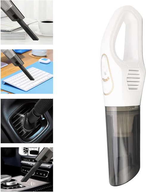 Handheld Vacuum, Cordless Car Hand Vacuum Cleaner, 120W 10000PA Mini USB Rechargeable Wireless with 3 Accessories