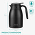 Navaris Insulated Coffee Server, Matte Black Stainless Steel Carafe for Hot & Cold Drinks (1.5 L / 50 oz)