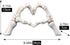 LCCCK White Hand Gesture Desk Statues Love Ornaments,Skull Couple Statue, Creative Wedding Home Desktop Decor,Heart