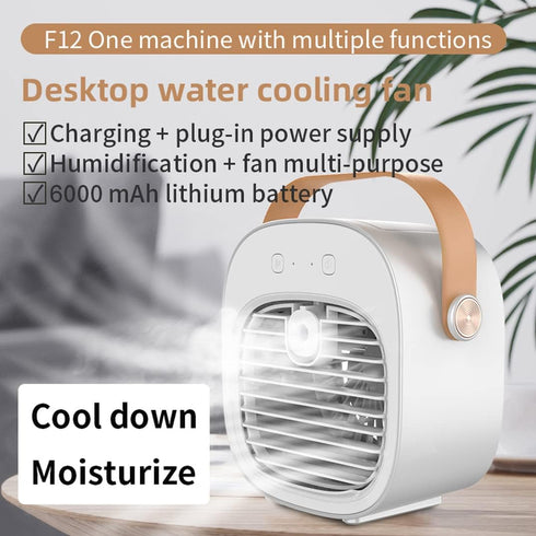 Portable Air Conditioner,6000mAh Mini Air Conditioner Fan,USB Rechargeable Personal Air Conditioner,3 Speed Quiet Air Cooler for Desktop?Office?Bedroom,study?Travel & Indoor/Outdoor Activities.(White) by gootu