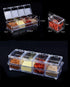 Seasoning Box with Spoon, 4 Compartments Multi-Grid Spice Storage Container for Kitchen Herb Spice Tools