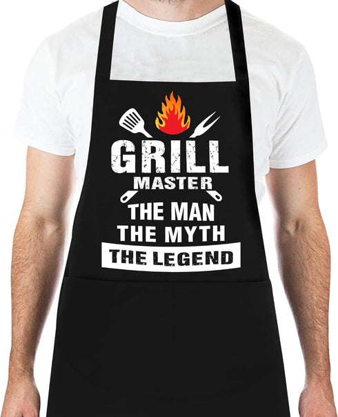 GENSTORES Funny Grilling Aprons for Men with Pockets BBQ Novelty Cooking Apron for