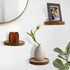 3-Pack 6'' AceList Round Floating Shelves for Wall Decor, Diameter Acacia Wood Floating Shelf, Cup Plant Wall Shelves