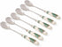 Spode Christmas Tree Teaspoons Set of 6, 6-Inch Stainless Steel Holiday Silverware with Porcelain Handles