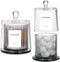 rejomiik 2 Pack Qtip Holder Thick Glass Apothecary Jars with Lid for