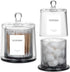 rejomiik 2 Pack Qtip Holder Thick Glass Apothecary Jars with Lid for