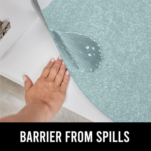 GORILLA GRIP LeakGuard Non-Adhesive Under Sink Mat, Waterproof Quick Dry Shelf Liner, 24x30 Spa Blue