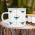 Celestial Bee Pattern Enamel Camping Coffee Mug, Honeycomb Moon Stars Gift Cup for Friends and Coworkers