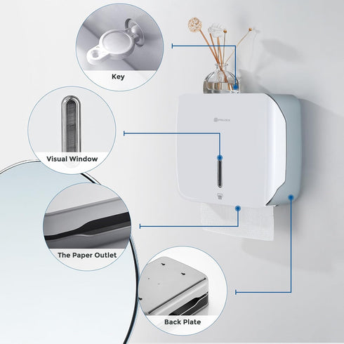 Dispenser,Commercial 200 Paper Towel Holder Dispenser Wall Mount,Multifold/Trifold/C Fold Hand Towel Paper Towel