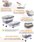 20-30 Lbs Rice Storage Container,Collapsible Food Storage Containers with Rolling Wheel Airtight Locking Lid,Flour