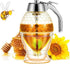 Honey Dispenser, Syrup Dispenser, Beautiful Honeycomb Honey Jar with Stand