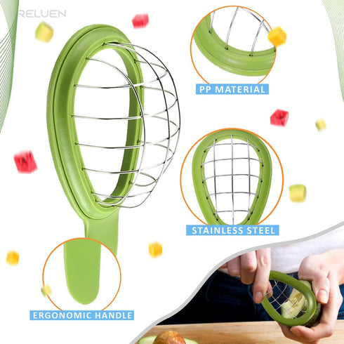 Avocado Slicer Tool - 3.2 x 6.3 Inches with Ergonomic Handle, Food-Grade Plastic and Stainless Steel