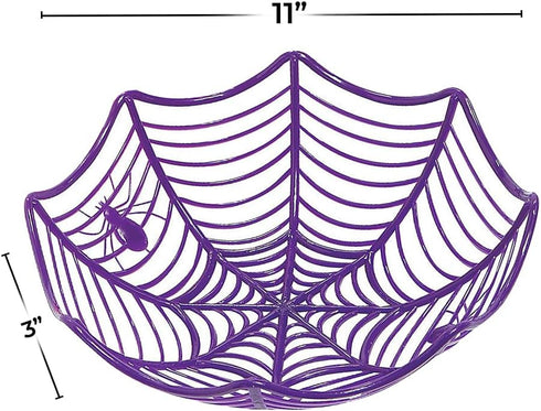Fun Express Plastic Spider Web Halloween Candy Bowls - Set of 3 Pieces