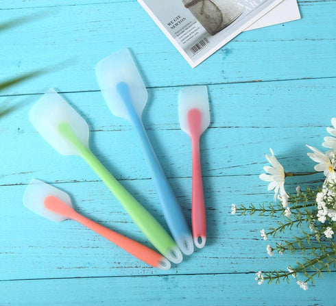 Silicone Spatula Set of 4 - Heat Resistant Flexible Kitchen Utensils with Stainless Steel Core, BPA Free, Dishwasher