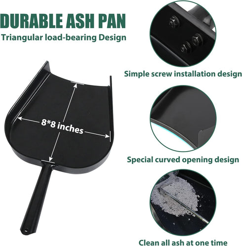 Set Grill Grate Lifter Gripper and Ash Tool for M/L Big Green Color Egg,Stainless Steel BBQ Ash Tool Poker and Ash Pan