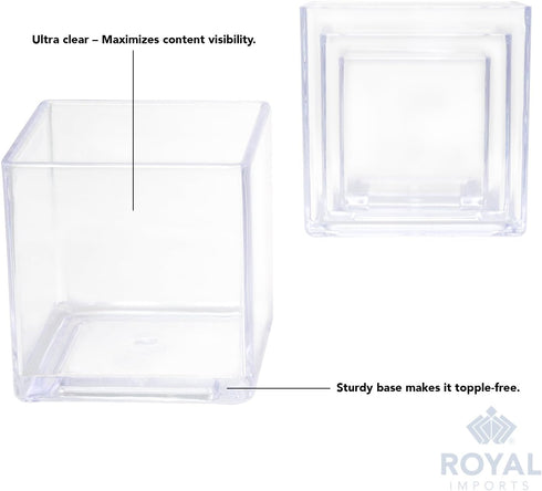 Royal Imports Clear Flower Acrylic Vases Cubes - Decorative Centerpiece for Home or Wedding, Non-Breakable Plastic, 5x5