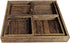 5-Piece Set, Rustic Wooden Serving Tray Handcrafted Nesting Trays with Handles for Ottoman & Coffee Table Decor