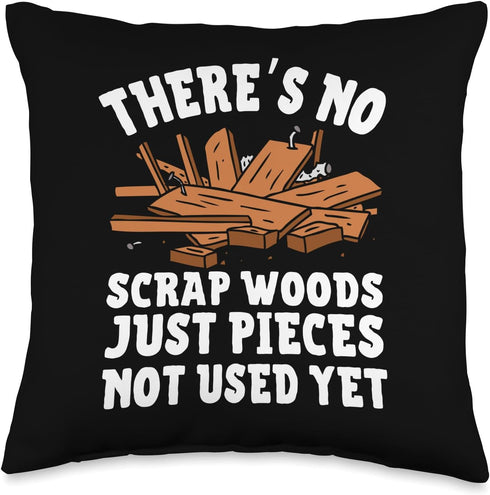 Woodworking Design Throw Pillow, Wood Tools Theme for Men and Women Woodworker