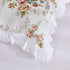 FADFAY Rose Floral Throw Pillow Covers, 18x18 Set of 2 Cotton Cushion Covers, White Ruffle Decorative Pillowcases