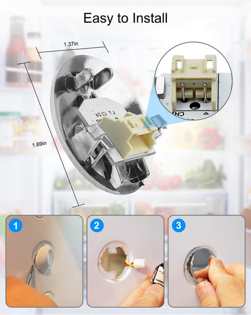2 Pack Upgrade LED Light Bulb & Cover Assembly for GE Refrigerator, Replace WR55X11132, WR55X25754
