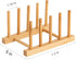 HBlife 2pcs Bamboo Dish Plate Bowl Cup Book Pot Lid Cutting Board Drying Rack Stand Drainer Storage Holder Organizer Kitchen Cabinet(Keep Dry)
