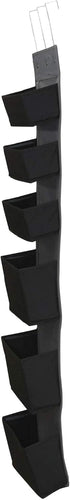 6 Household Essentials Black Pouch Fabric Over The Door Organizer