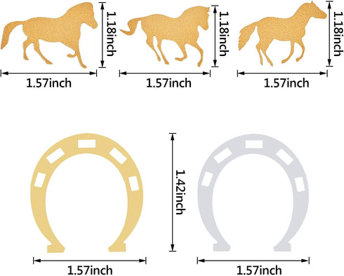 800 Pieces Horseshoe Confetti Decorations - Horse Party Accessories for Birthday, Derby Day Party Supplies