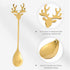 Hemoton 2pcs Coffee Spoons Set, Stainless Steel Gold Tea Spoons with Reindeer Handle, 5.5 Inch