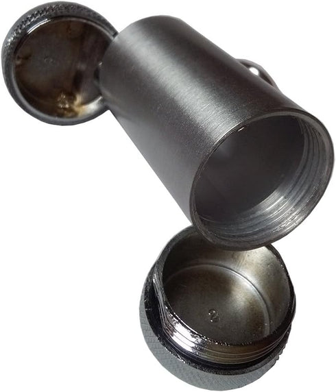 Metal Portable Ashtray, Outdoor Cigarettes Ashtray with Lid, Keychain, Cylinder Silver