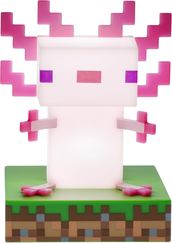 Minecraft Officially Licensed Axolotl Free Standing Desk Light, Gaming Room Decor and