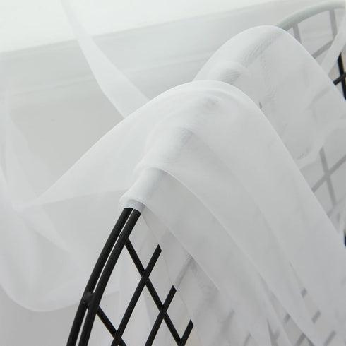 White Sheer Curtains - 54 inches Long for Bedroom, Top Rod Pocket Sheer Window Panels for Nursery, Living Room