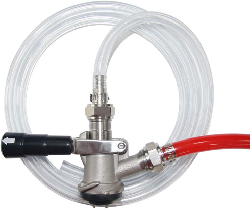 Draft Beer Line with Hexnut - Vinyl Hose ID 3/16 inch OD 7/16 inch Length 5ft with Hexnut Assembly