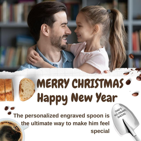 Personalized Dad's Ice Cream Shovel - Funny Engraved Stainless Steel Fathers Day Gift