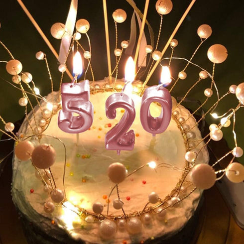 9th Birthday Candle Nine Years Pink Happy Birthday Number 9 Candles for Cake Topper Decoration for Party