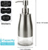 Dish Soap Dispenser with Stickers, Brushed Nickel Stainless Steel and Glass, Refillable Liquid Hand Soap Dispenser