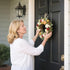 Sattiyrch 15" Wreath Hanger for Front Door | Sturdy Steel Over The Door Hanger Hook | Black, 2 Pieces