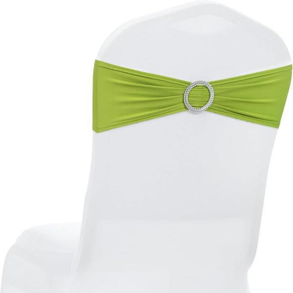 MDS Pack of 10 Spandex Chair Sashes Bow Premium Stretch Chair Cover Band