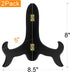 Petutu 2 Pack 8 Inch Wooden Display Stand, Plate Easels Holder Black