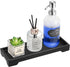 Luxspire Resin Black Bathroom Vanity Tray, 11 x 4 Inch Kitchen Sink Organizer for Candles, Soap, Towel, Jewelry Dish