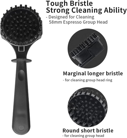 Espresso Machine Cleaning Brush Tool - CAFEMASY Nylon Bristles Cleaning Disc Espresso Machine Grouphead Coffee Brush for Cleaning 58mm Brewing Group Head by CAFEMASY